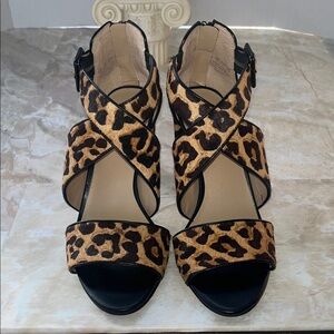 Franco Sarto Animal Print Crisscross Sandals